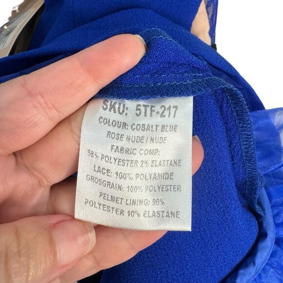 Three Floor Revolve West End Cobalt Blue and Rose Nude Dress NWT - Picture 10 of 13